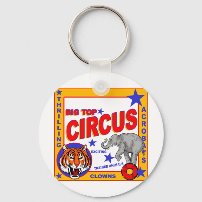 Vintage Circus Poster Key Ring (Front)