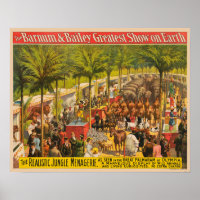 Vintage Circus Poster Of Animals And Performers