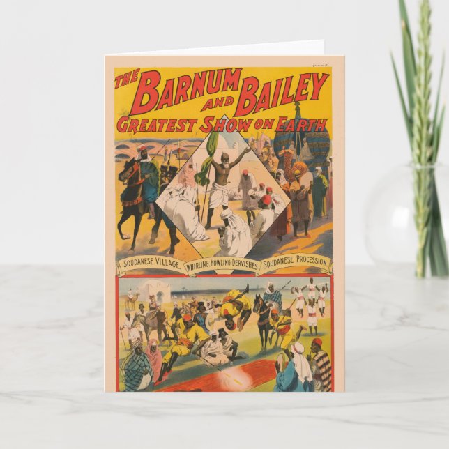 Vintage Circus Poster Of The Mahdi Card (Front)