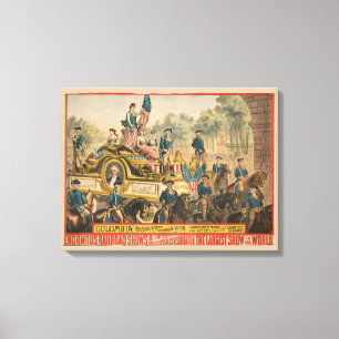 Vintage Circus Poster Showing Parade Float Canvas Print