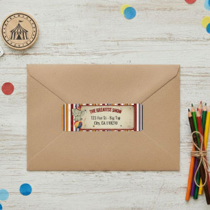 Vintage Circus Return Address Labels, Retro