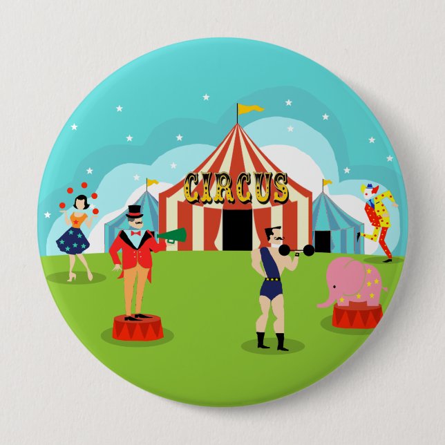 Vintage Circus Round Button (Front)