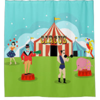 Vintage Circus Shower Curtain