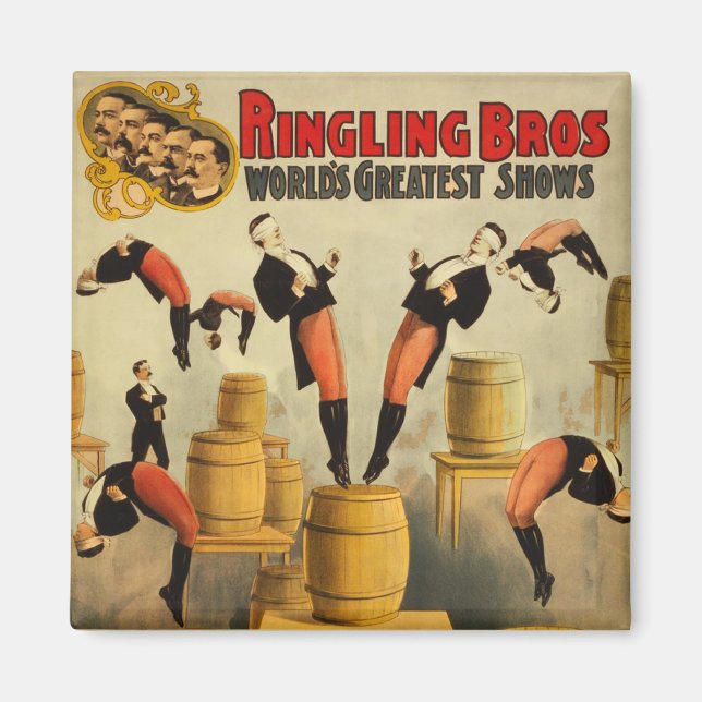 Vintage Circus Sideshow Poster Magnet (Front)