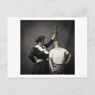 Vintage Circus Sideshow Sword Swallower Freak Postcard
