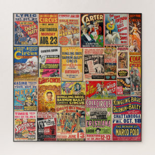 VINTAGE CIRCUS/SPOOK/WILD WEST SHOW POSTER JIGSAW PUZZLE