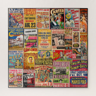 VINTAGE CIRCUS/SPOOK/WILD WEST SHOW POSTER JIGSAW PUZZLE