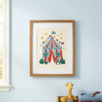 Vintage Circus Tent Nursery Art Print