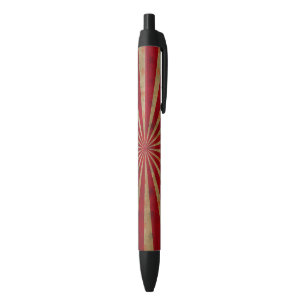 Vintage Circus Tent Stars Red Lines Carnival Black Ink Pen