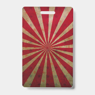 Vintage Circus Tent Stars Red Lines Carnival ID Badge