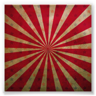Vintage Circus Tent Stars Red Lines Carnival Photo Print
