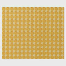 Vintage Citrus Slice Pattern in Golden Yellow