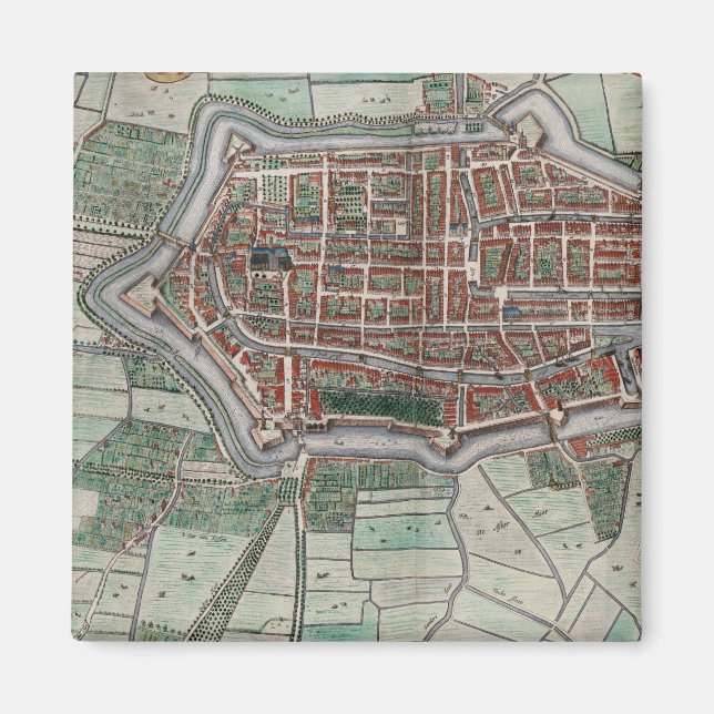 Vintage city map of Alkmaar Magnet (Front)