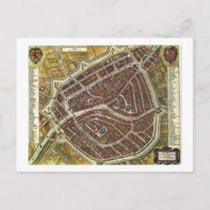 Vintage city map of Leiden Postcard