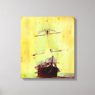 Vintage Civil War Hartford Sailing Ship Canvas Print