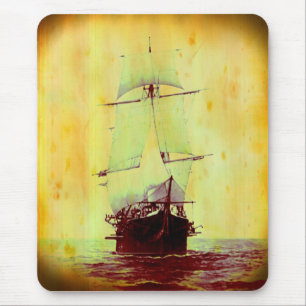 Vintage Civil War Hartford Sailing Ship Mouse Pad