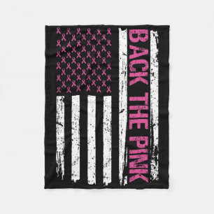 Vintage Ck The Pink American Flag Breast Cancer Aw Fleece Blanket