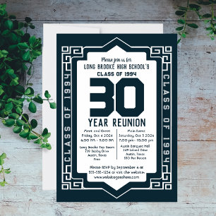 Vintage Class of 1994 30 Year High School Reunion Invitation