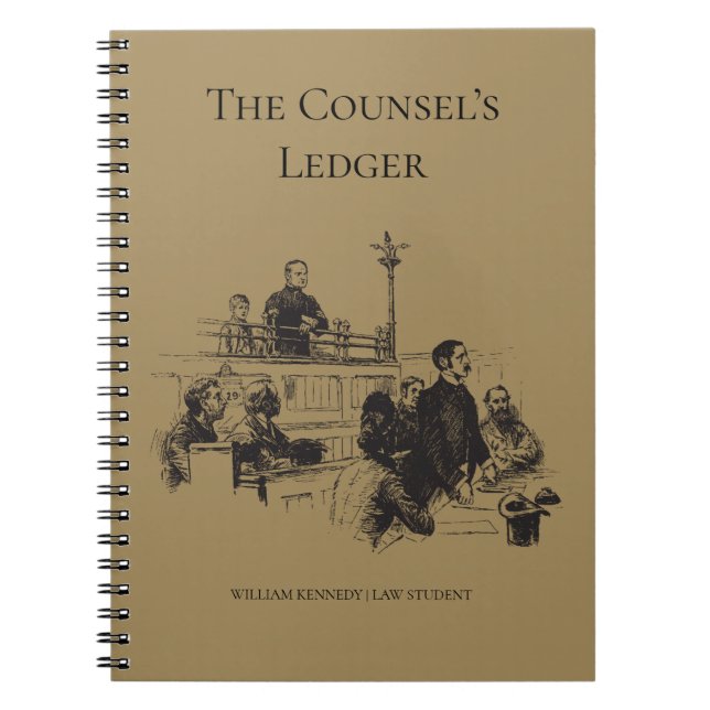 Vintage Classic Academia Law Student Coffee Brown Notebook (Front)