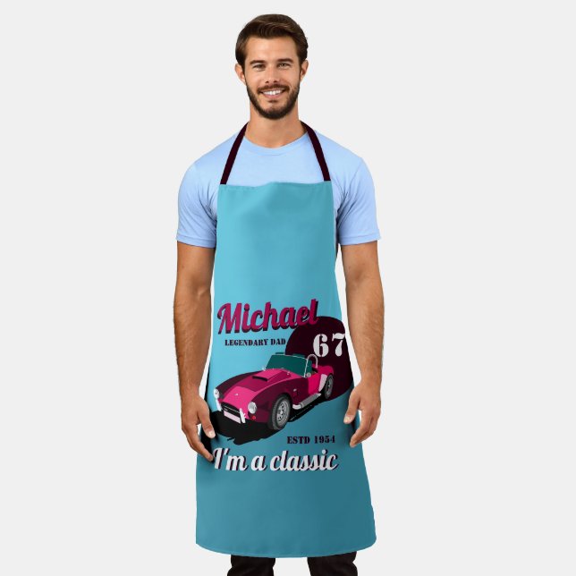 Vintage classic antique car legendary dad name  apron (Worn)