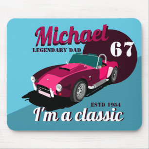 Vintage classic antique car legendary dad name mouse pad