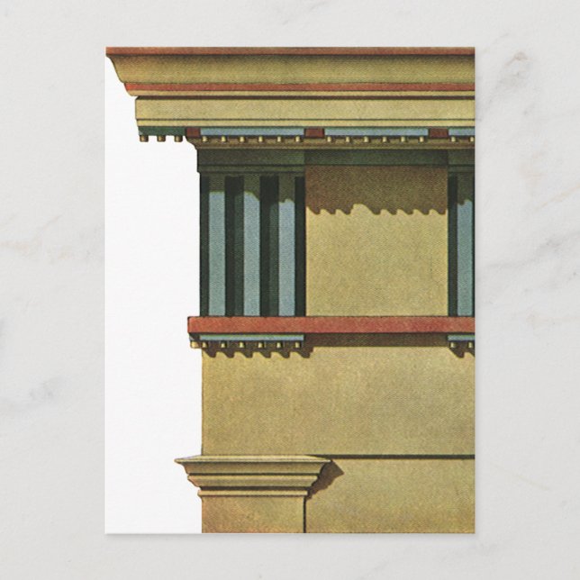 Vintage Classic Architecture, Temple Entablature Postcard (Front)