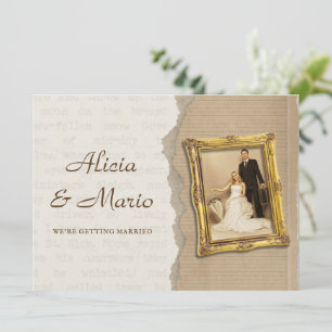 Vintage classic art wedding invitation