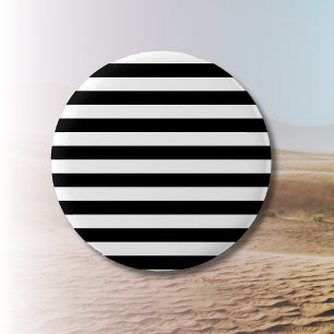 Vintage Classic black & white stripes 6 Cm Round Badge