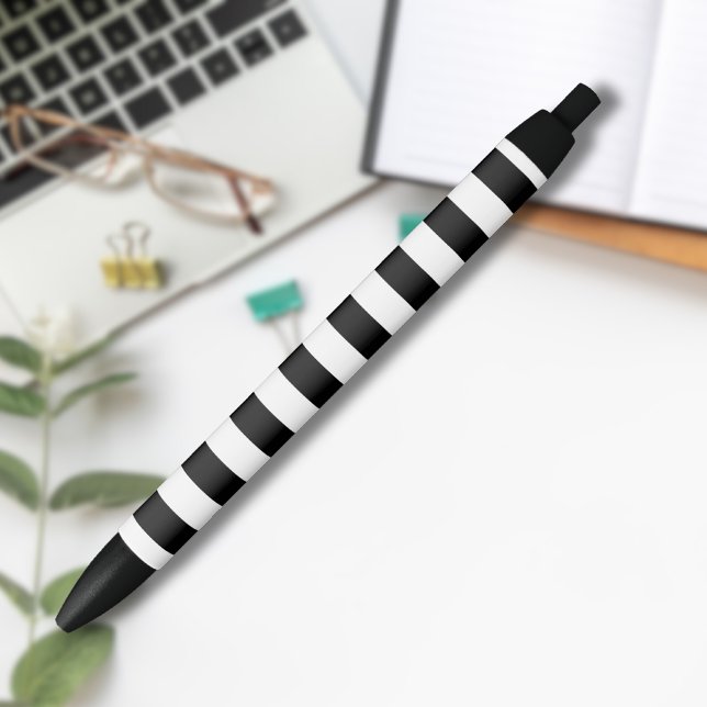Vintage Classic black & white stripes Black Ink Pen (Creator Uploaded)