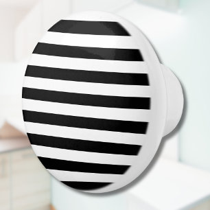 Vintage Classic black & white stripes Ceramic Knob