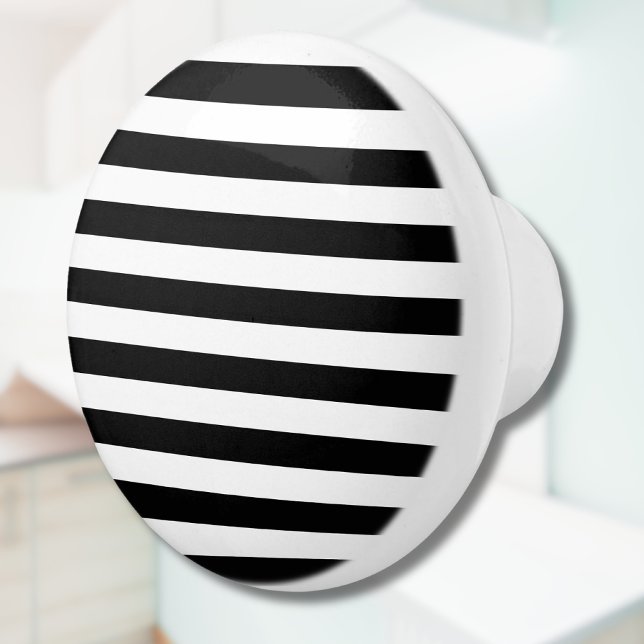 Vintage Classic black & white stripes Ceramic Knob (Creator Uploaded)