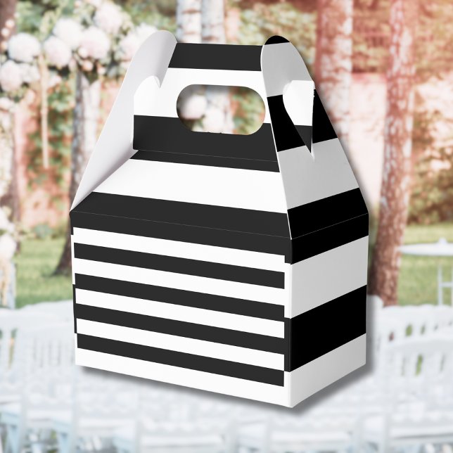 Vintage Classic black & white stripes Favour Box (Creator Uploaded)