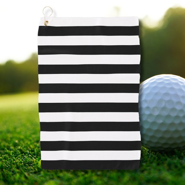 Vintage Classic black & white stripes Golf Towel (Creator Uploaded)