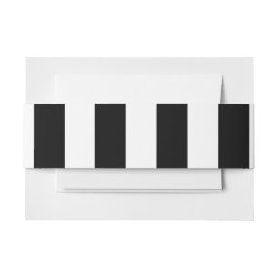 Vintage Classic black & white stripes Invitation Belly Band