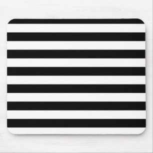 Vintage Classic black & white stripes Mouse Pad