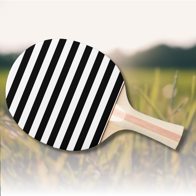 Vintage Classic black & white stripes Ping Pong Paddle (Creator Uploaded)
