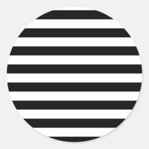 Vintage Classic black & white stripes Round Sticker