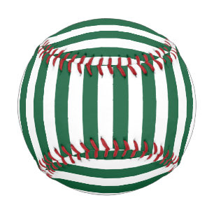Vintage Classic Bottle Green & White Stripes Baseball