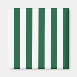 Vintage Classic Bottle Green & White Stripes Magnet