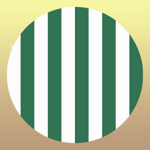 Vintage Classic Bottle Green & White Stripes Round Paper Coaster