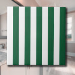 Vintage Classic Bottle Green & White Stripes Tile<br><div class="desc">The Bottle Green & White stripes pattern is a pattern from the past, chraacterised by parallel Bottle Green & White stripes of various widths that are repeated throughout the pattern. This pattern refers to the classic style and is chraacterised by subtlety and elegance. Bottle Green & White colours are subdued,...</div>