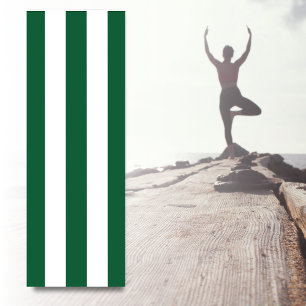 Vintage Classic Bottle Green & White Stripes Yoga Mat