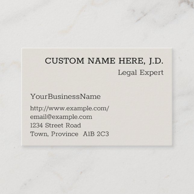 Vintage, Classic Business Card (Front)