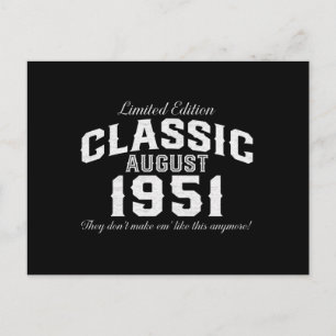 Vintage Classic Car 1951 70th Birthday Postcard
