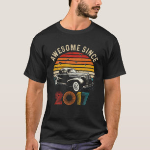 Vintage Classic Car 6Th Birthday Awesome Since 201 T-Shirt