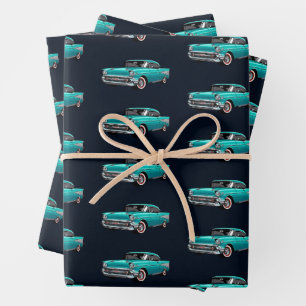 Vintage Classic Car Automobile  Wrapping Paper Sheet