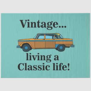 Vintage Classic Car Birthday Tissue Paper