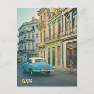 Vintage Classic Car Havana Cuba Street Photography Postcard