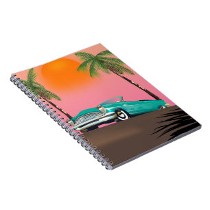 Vintage Classic Car In Paradise Notebook