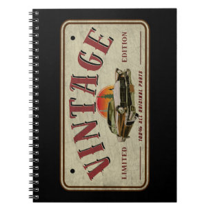 Vintage Classic Car Limited Edition Original Parts Notebook
